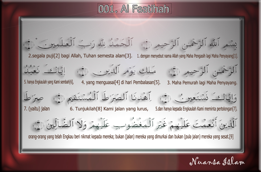 Surat Al Fatihah Kaligrafi Nusantara